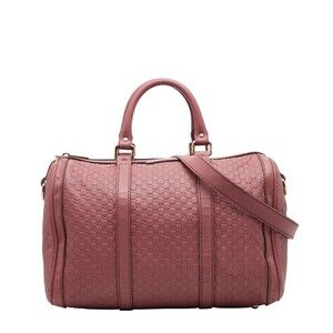Gucci Guccissima Boston Bag Shoulder Pink Leather